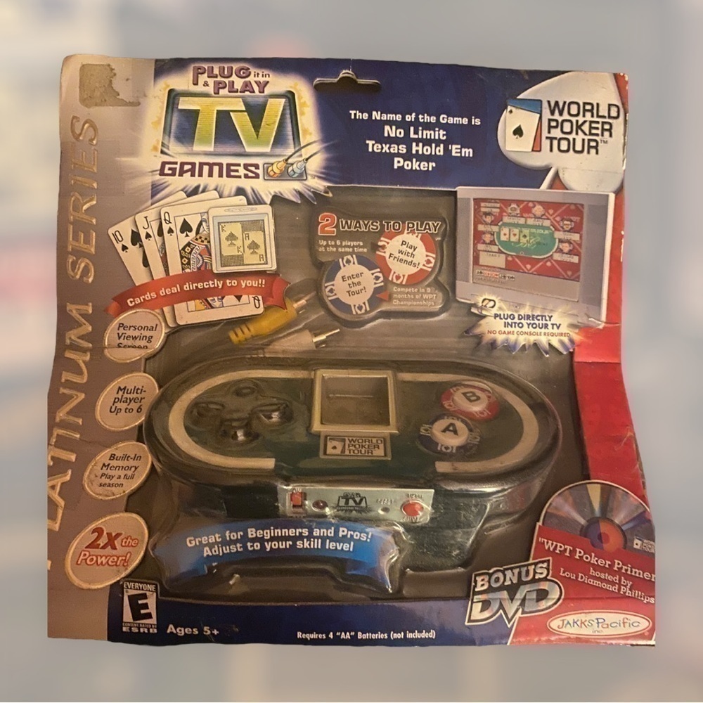 𝅺WORLD poker tour plug it in play TV games